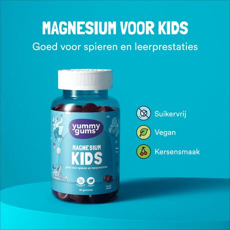Yummugums Kids Magnesium Suikervrij 60 stuks