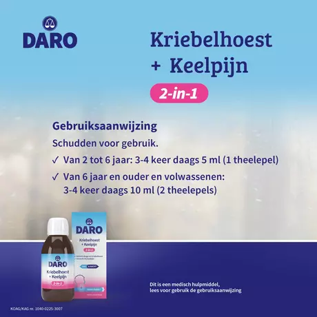 Daro 2 in 1 Kriebelhoest + Keelpijn 150 ML