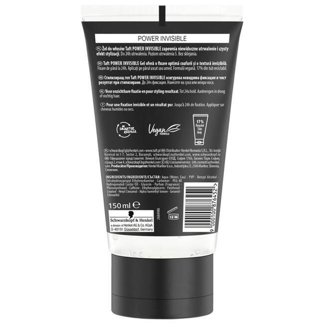 Taft Styling Gel Power Invisible Gel 150 ML