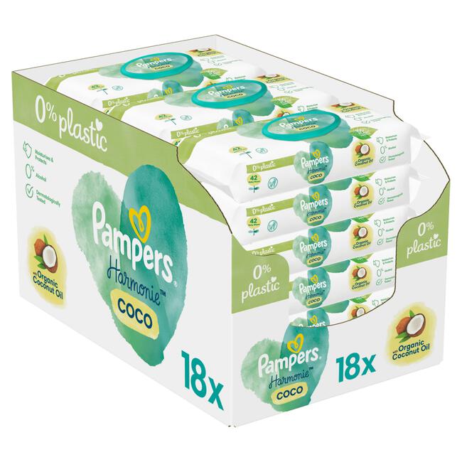 Pampers Harmonie Coco Billendoekjes 18 Verpakkingen 756 Stuks
