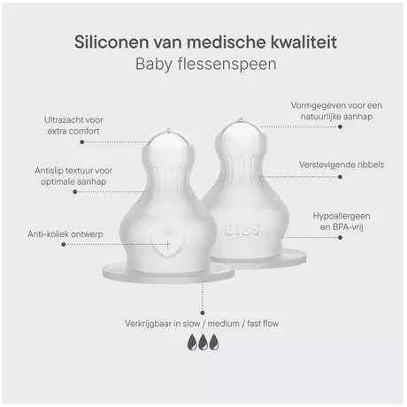 BIBS Flesspeen Fast Flow Sillicone 2 stuks