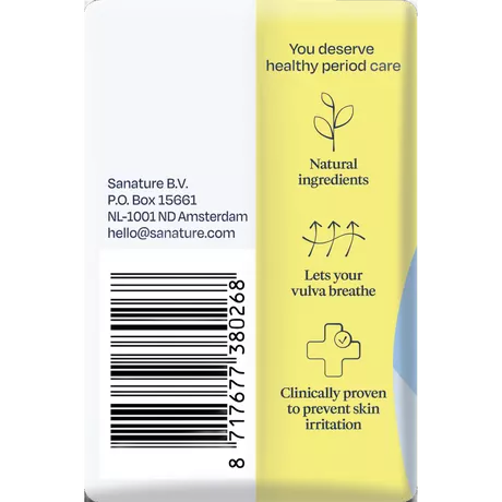 Sanature 100% Katoenen Maandverband Ultra Super Met Vleugels 10 stuks