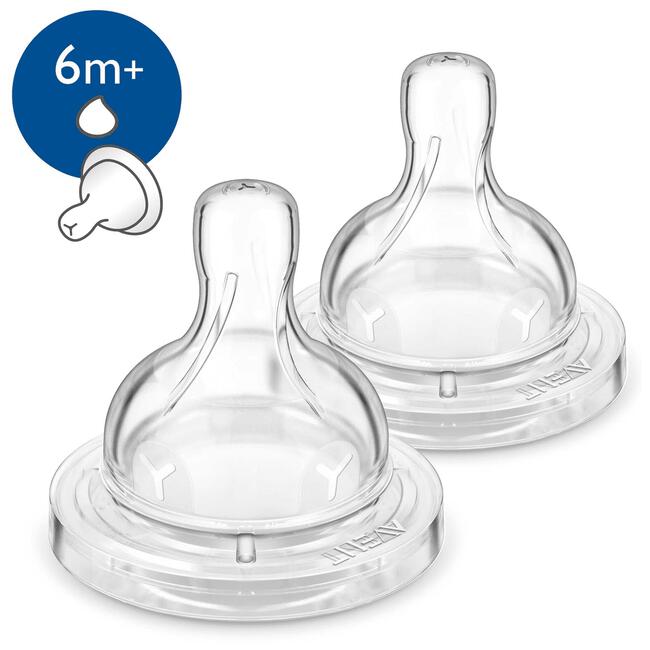 Philips Avent Classic+ Anti-Collic papspeen 6 M+ SCF636/27 2 Stuks