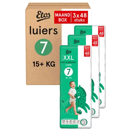 Etos Luiers XXL Maat 7 15+ kg Maandbox 144 stuks