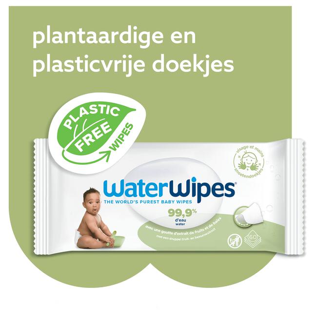 WaterWipes Snoetendoekjes Plasticvrij Gevoelige Huid Voordeeldoos 9x60