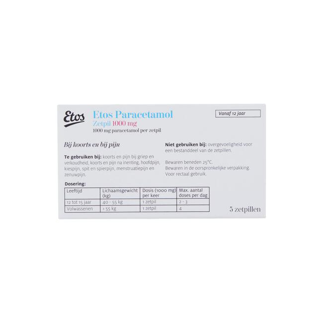 Etos Paracetamol 1000 mg Zetpil