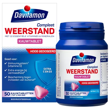Davitamon Compleet Weerstand Vitamine C & D3 Forte Kauwtabletten 50 stuks