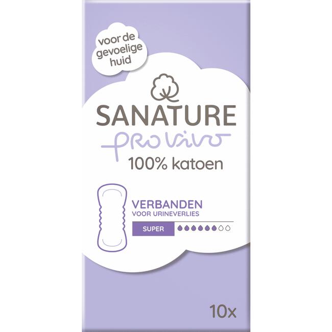 Sanature Pro Vivo 100% Katoenen Incontinentieverband Super 10 stuks