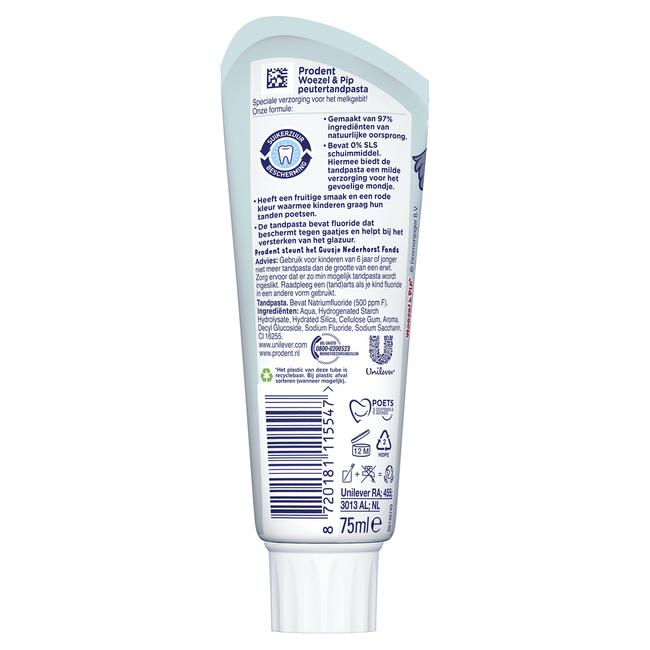 Prodent Kids Woezel & Pip 0-6 jaar Tandpasta 75 ML