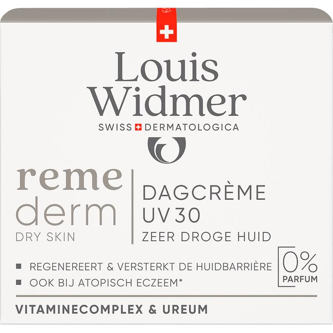 Louis Widmer Remederm Dagcrème UV SPF 30 Zonder Parfum 50 ML
