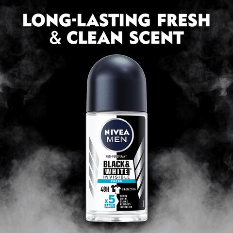 NIVEA MEN Black & White Invisible Fresh Deodorant Roller 50 ML