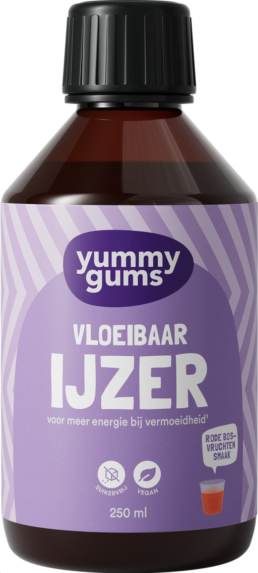 Yummygums Vloeibaar Ijzer Suikervrij 250 ML