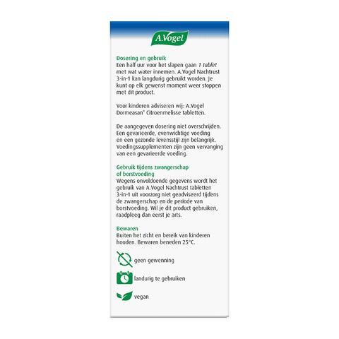 A.Vogel Nachtrust1,2* 3-in-1 Tabletten 30 stuks