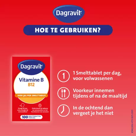 Dagravit Vitamine B12 1000μg Smelttabletten 100 stuks
