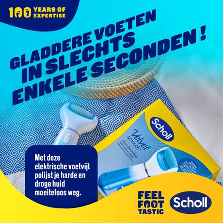 Scholl Velvet Smooth  Elekrische Voetvijl Blauw