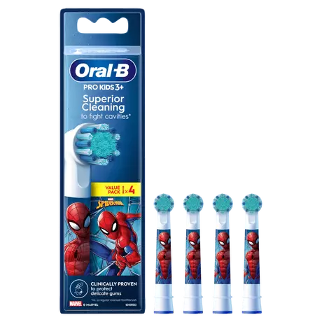 Oral-B Pro Kids Spiderman Opzetborstels 4 Stuks