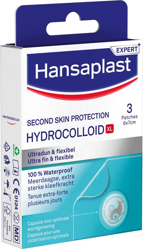 Hansaplast Second Skin Protection Waterproof en Transparante XL Eilandpleisters 3 stuks