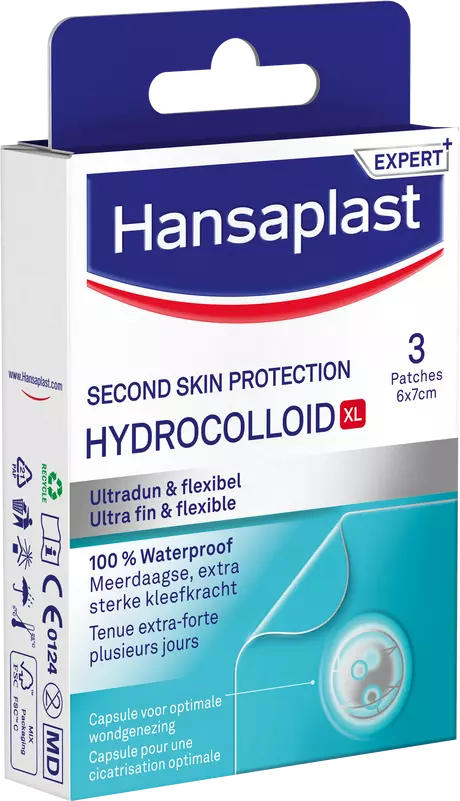 Hansaplast Second Skin Waterproof en Transparante XL Eilandpleisters 3 stuks
