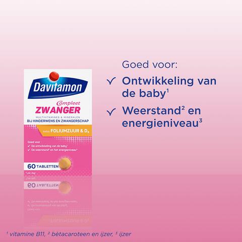 Davitamon Compleet Zwanger met Extra Foliumzuur en Vitamine D3 60 Tabletten