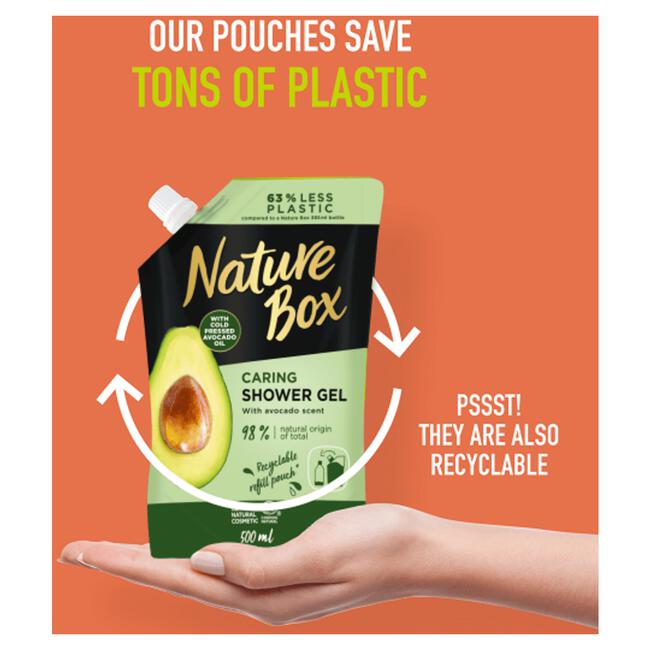 Nature Box Avocado Caring Douchegel Navulverpakking 500 ML