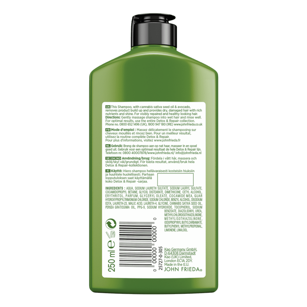 John Frieda Detox + Repair Shampoo Beschadigd Haar 250 ML 250 ML Etos