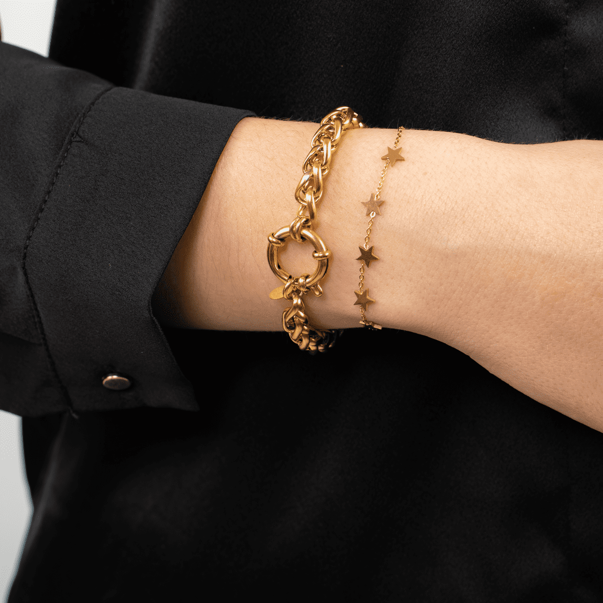 BiSjU Jewellery Armband Sterren Gold Plated Stainless Steel 1 EA Etos