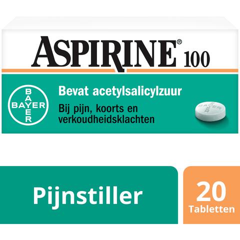 Aspirine 100 mg helpt bij pijn 20 tabletten