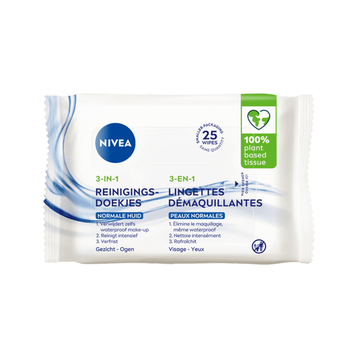 NIVEA 3-in-1 Verfrissende Reinigingsdoekjes 25 stuks