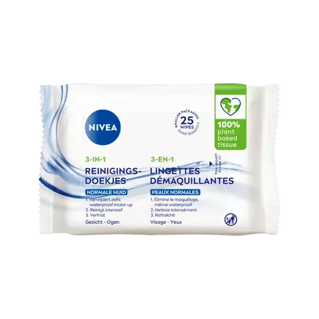 NIVEA 3-in-1 Verfrissende Reinigingsdoekjes 25 stuks