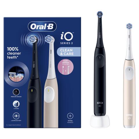Oral-B iO 2 Duo Zwart & Roze 2 Elektrische Tandenborstels