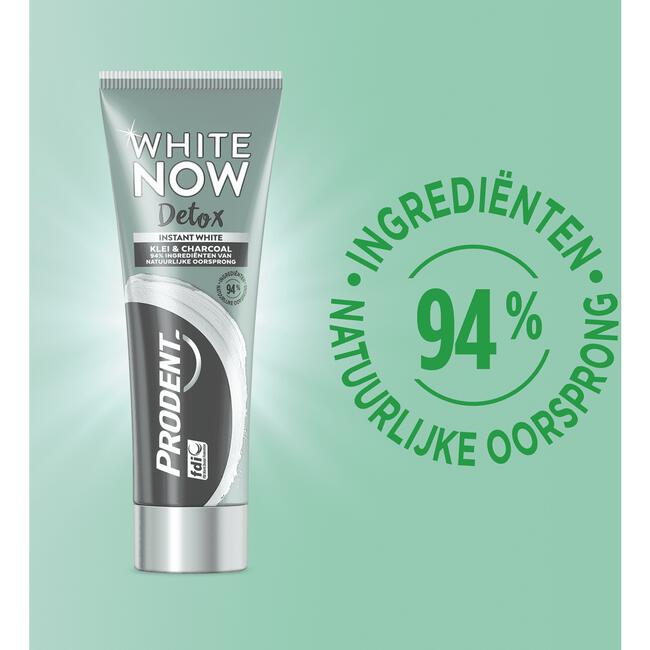 Prodent White Now Detox Klei & Charcoal Whitening Tandpasta 75 ML