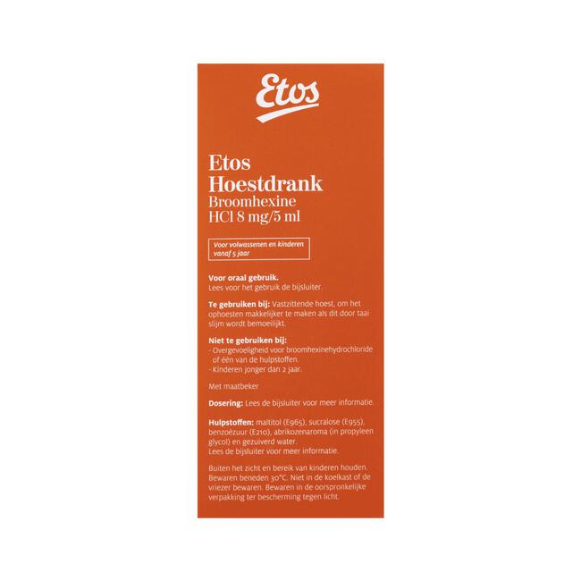 Etos Hoestdrank Broomhexine HCI 8 MG/5 ML