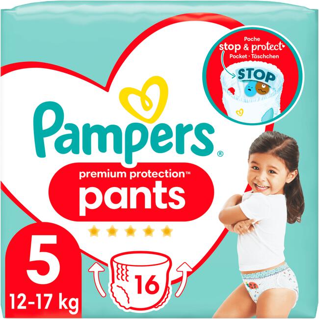 Pampers Premium Protection Luierbroekjes Maat 5 16 Broekjes 12KG-17KG 16 EA |