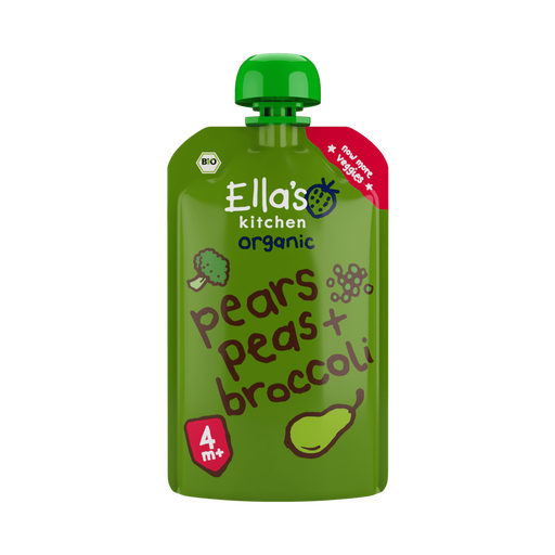 Ella's Kitchen Bio Knijpfruit Peer Doperwten Broccoli 4+ Maanden 120 gram