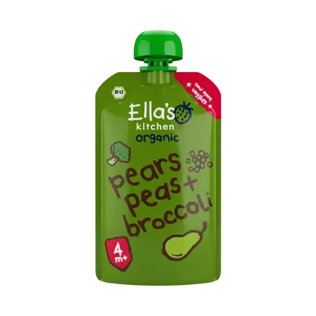 Ella's Kitchen Bio Knijpfruit Peer Doperwten Broccoli 4+ Maanden 120 gram