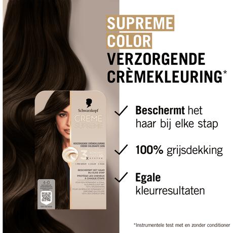 Schwarzkopf Creme Supreme Haarkleuring 4-0 Natuurlijk Donkerbruin