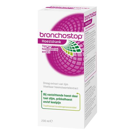 Bronchostop Hoestdrank bij Vastzittende Hoest en Keelpijn 200 ML