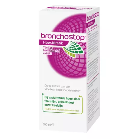 Bronchostop Hoestdrank bij Vastzittende Hoest en Keelpijn 200 ML