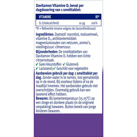 Davitamon Vitamine D3 Smelttabletten 150 stuks