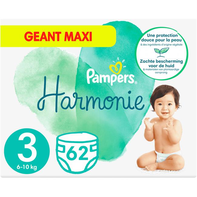 Pampers Harmonie Maat 3 62 Luiers 6KG-10KG