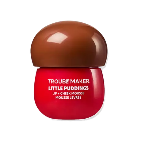 Trouble Maker Little Pudding Blurring Lip + Cheek Mousse Mochi Nude Brown