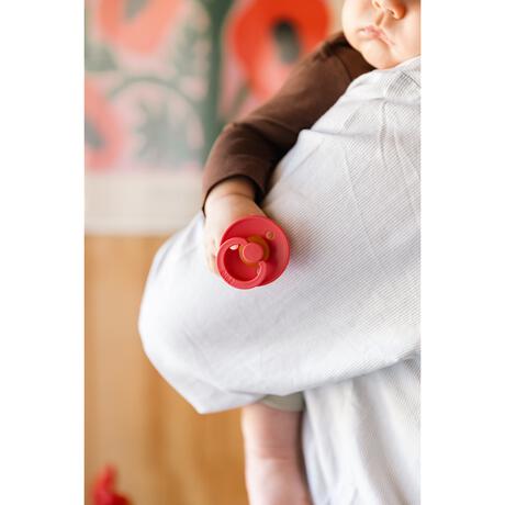 BIBS Colour Fopspeen Rond Latex Maat 2 Dusty Pink/Coral 2 stuks