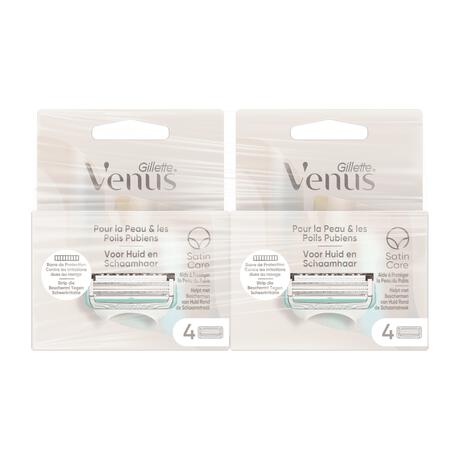 Gillette Venus Voor Huid en Schaamhaar Navulmesjes Duopak 2x4 Stuks