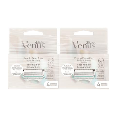 Gillette Venus Voor Huid en Schaamhaar Navulmesjes Duopak 2x4 Stuks