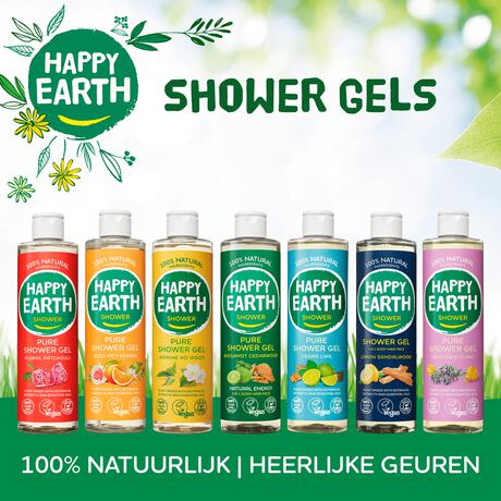 Happy Earth 100% natuurlijke Lemon Sandalwood Douchegel 300 ML