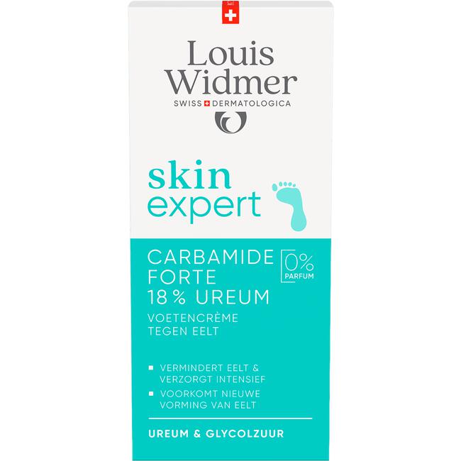 Louis Widmer Skinexpert Carbamide Forte 18 % Ureum Voetencrème Tegen Eelt Zonder Parfum 50 ML