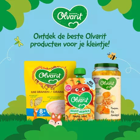 Olvarit Knijpfruit Pompoen Wortel Appel 12+ Maanden 100 gram