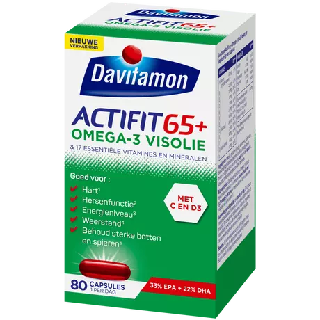 Davitamon Actifit 65+ Omega-3 Visolie Capsules 80 stuks