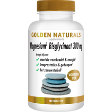 Golden Naturals Magnesium Bisglycinaat 300 mg Tabletten Voordeelpot 180 stuks