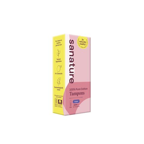 Sanature 100% Katoenen Tampons Super 16 stuks